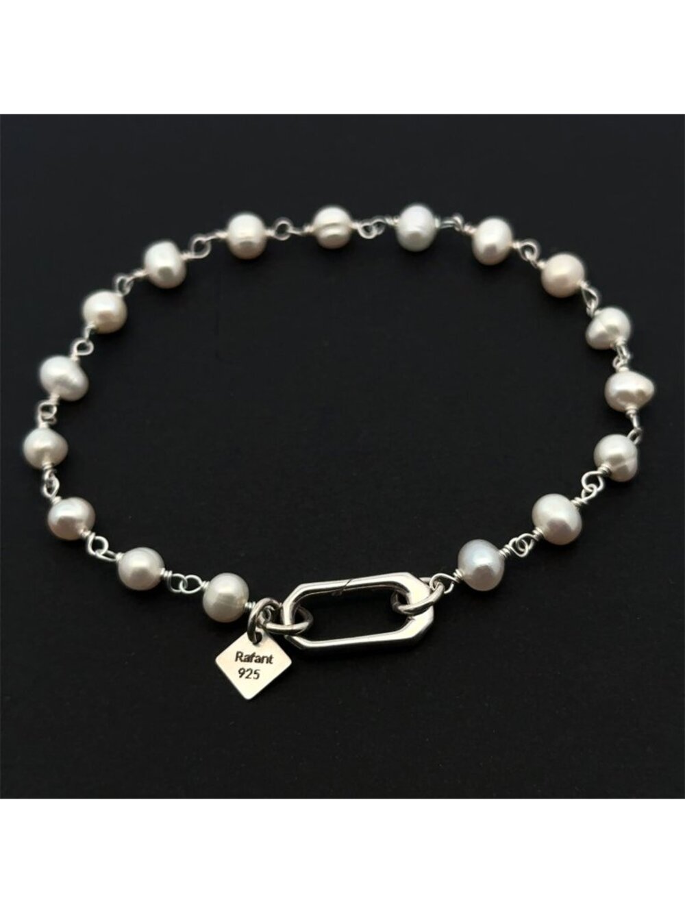 Natural Freshwater Pearl Solid Sterling Silver Size 7 inches